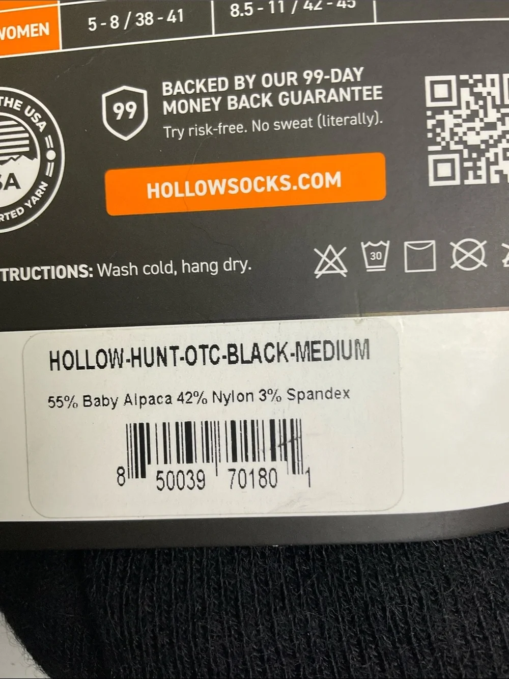 Hollow Hunt Over-the-Calf Hunt Socks - Black & Orange Accent